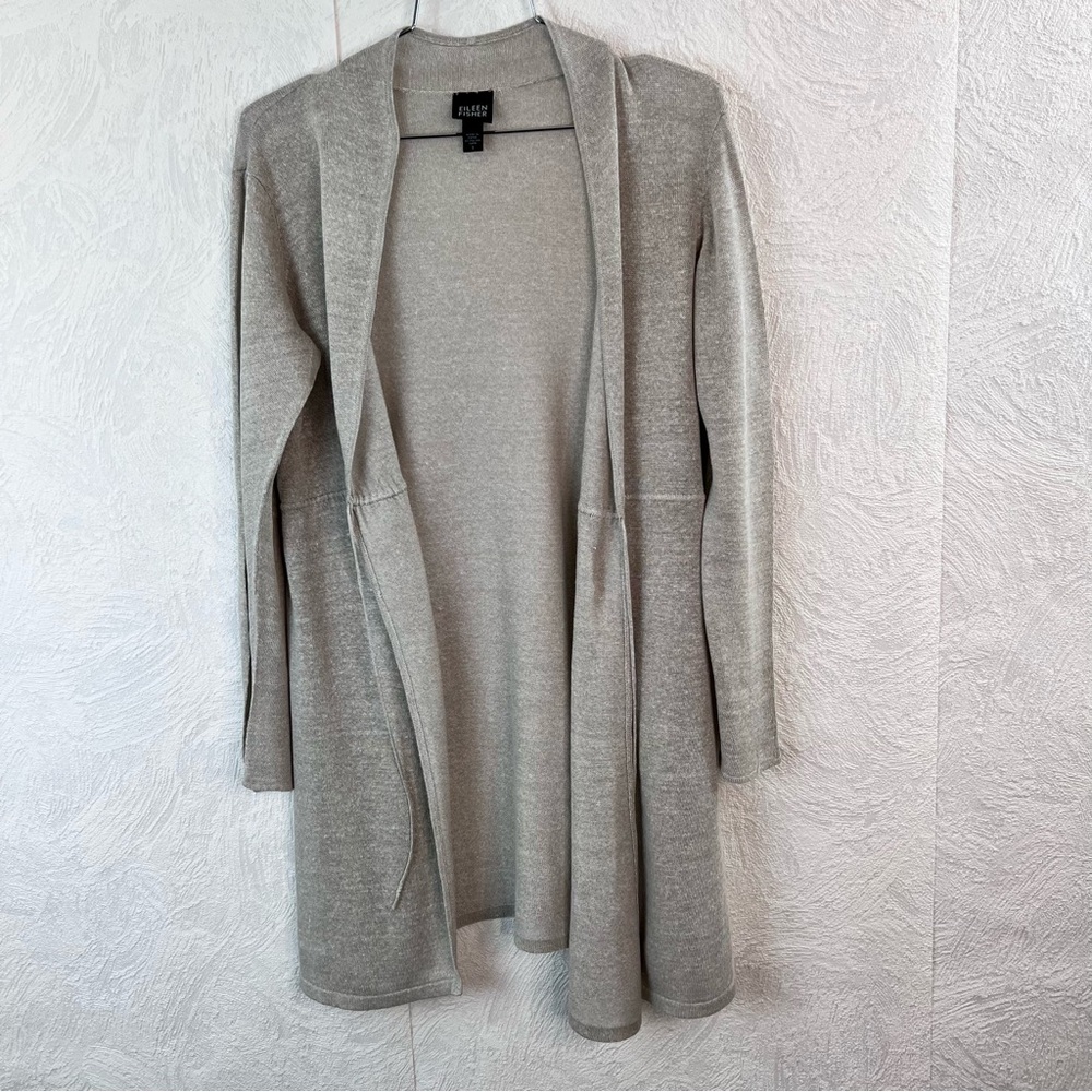 Eileen Fisher Linen and Silk Blend Gray Sweater Size Small - Picture 2 of 7